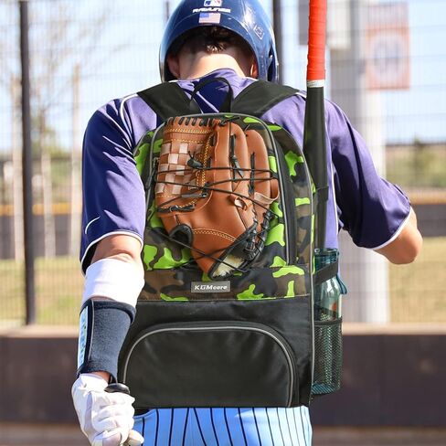 Baseball Bag, Softball Bag with Shoes Compartment Bat Backpack for Baseball, T-Ball Bat, Glove Holder, Helmet, Caps, Teeball Equipment Gear in Kuwait