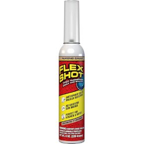 Flex Shot, 8 oz, Almond, Flexible Rubber Silicone Sealant, Waterproof Caulk, UV Resistant, No Caulk Gun Needed, Perfect for Kitchen, Bath, Showers, Sinks, Baseboards