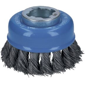 Bosch Professional 2608620727 Knotted Cup Brush Heavy (for Metal, X-LOCK, Diameter 75 mm, Wire Thickness 0.5 mm, for Diameter 125 mm)