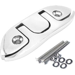 Marine Boat Folding Cleat Dock Cleat Marine 316 Stainless Steel w/Fasteners (Silver, 4-1/2" 1 Piece)