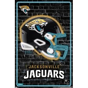 Trends International NFL Jacksonville Jaguars - Neon Helmet 23 Wall Poster, 34L x 22.4W, Premium Unframed Version