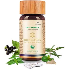 Livosolve Herbal Supplement for Liver Care - Total Liver Support, Cleanse & Detox, Protects Cells & Enzymes - 100% Vegan Non-GMO - 80 Tablets