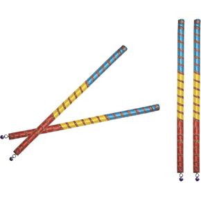 Multicolor Dandiya Small Traditional Navratri Garba Indian Gujarati Celebration Dance Decorative Kollatam Sticks set of 4 Sticks Assorted Colors (Size-9")