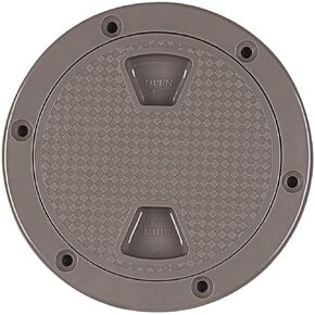 SEAFLO 4" - 6" Tan Circular Non Slip Inspection Hatch with Detachable Cover and Foam Seal