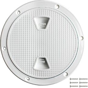 4"- 6"- 7.2"- 8" Circular Non Slip Inspection Hatch -Boat Hatch Deck Plate with Detachable Cover for RV Marine Boat Kayaks Yacht - Boat Round Non Slip Inspection Hatch with Screws(1 Pack White)