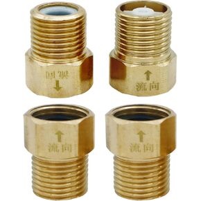 4 Pcs Brass Check Valve 1/2" Male to 1/2" Female, 1/2" Female to 1/2" Male Thread Non Return One Way