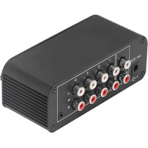 4 Channel Stereo Sound Mixer, Stereo Channel Mini Audio Mixer with Ultra Low Noise, Input and Output, Separate Volume Controls for Headphones