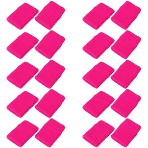 Mallofusa 10 Pack Sports Wristband Sweatband Gym Yoga Wrist Support Sweatband Cotton Wrist Wraps