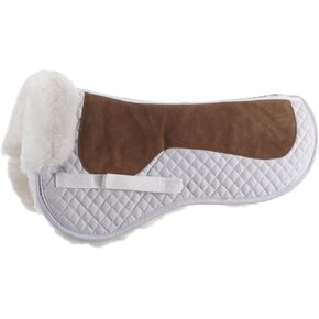 ECP Equine Comfort Products Sheepskin Classic Suede Top Half Saddle Pad - Medium - White