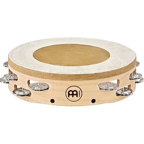 Meinl Percussion AE-MTAH2BO Artisan Edition Maple Tambourine with Calf Skin Head and Bronze Jingles, 2 Rows