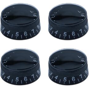 4pcs Clear Guitar Knobs Transparent Speed Control Volume Tone Knob for Fender Tele Gibson Les Paul Style Guitar Accessories（Transparent Black）