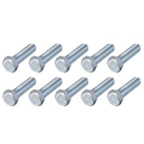 Hex Bolts (M12-1.5x40mm) 10Pcs, 8.8 Grade Carbon Steel Zinc Plated Fully Threaded, Coarse Thread UNC Hex Head Screw Bolt - for Furniture Repair, Silver