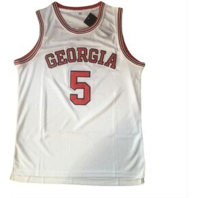 Men's State College #5 Retro Vintage Throwback Basketball Jersey Embroidered White