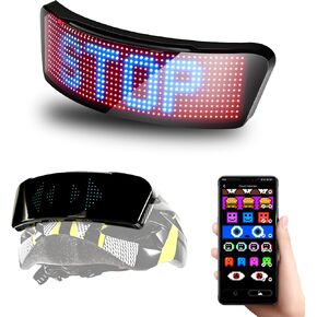 LED Pixel Helmet Display Screen: App-Controlled DIY Motorcycle & Bike Helmet Light, Rechargeable Bike Lights for Night Riding, Turn Signals, Speed Display & Alert, Motorcycle & Bike Helmet Accessories in Kuwait