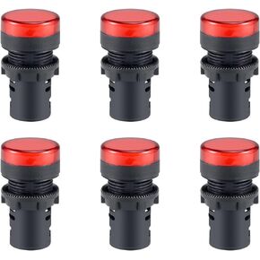 uxcell Indicator Lights AC/DC 24V, Red LED, Flush Panel Mount 7/8" 22mm, 6Pcs