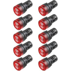 110 فولت فلاش صفارة إنذار الصفارة مؤشر LED مصباح إشارة أضواء التحذير الأحمر 10 قطعة in Kuwait