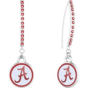 NCAA Alabama Crimson Tide Rhinestone Vertical Bar Earrings