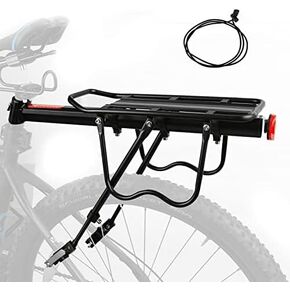 ZTZ Rear Bike Rack Aluminum Alloy Bike Rack for Back of Bike (110-165lbs Capacity)- Adjustable Quick Release Bicycle Cargo Rack, Easy Installation