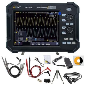 OWON TAO3102 2CH 8 inch Handheld Digital Oscilloscope with 100MHz Bandwidth and 1GS/s Sample Rate, 4 1/2 Digitals Multimeter with 8-Bit High Resolution ADC,SCPI, and LabVIEW Supported