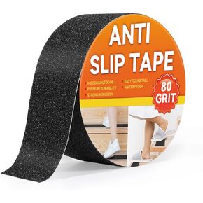 2 inch x 16.4 Ft Safety Anti Slip Tape Heavy Duty High Grip Friction, Non Skid Tape, Grip Tape for Stairs Treads Steps Ramps, Outdoor/Indoor Waterproof Stair Grip Tape, Black