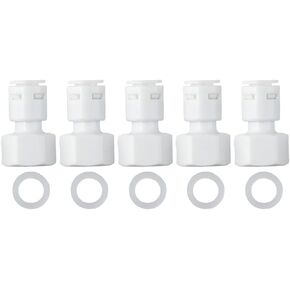 Water Pipe Fittings 5pcs 1/2" female thread x 3/8" OD tube Adapter Plastic Quick Connector Accessories White Quick Connect Fitting Water Pipe