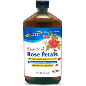 NORTH AMERICAN HERB & SPICE Essence of Rose Petals - 12 fl. oz. - Aromatic, Soothing & Oxygen-Rich, Premium Damascene Rose - Ideal for Skin - Non-GMO - 12 Servings in Kuwait