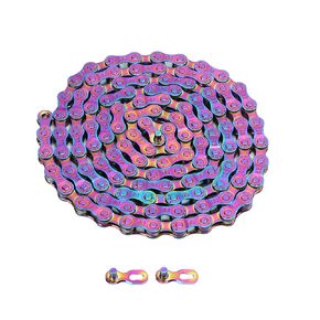 6 7 8 Speed Bike Chain Rainbow Chain, 1/2 X 11/128 Inch 116 Links Lightweight Chain, Mountain Bike Road Chain for Road Bike with 2 Chain Connector