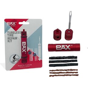 PAX Red Mountain Bike Tubeless Tire Repair Kit, Plus 4mm Hex Key for Emergency Bicycle Repair Kit, Fix Road Bicycle Tire Punctures
