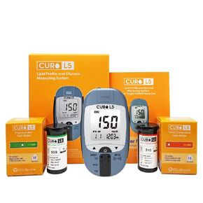 Home Blood Cholesterol Test Kit Total Cholesterol &Triglycerides - Included CURO L5 Digital Meter - 10 Total Test Strips & 10 Triglycerides Test Strips Easy Use, Accurate Results All-Inclusive Kit
