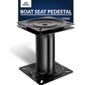 Five Oceans 14-Inch Boat Seat Pedestal, Boat Seat Pedestals with Seat Mount 360-Degree Swivel, Steel with Black Powder Coat Finish, 6-7/8-Inch (174mm) Base - Universal Mounting - FO1872