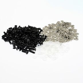 50-Pack Screw and Nut Set for D-Series Panel Mount with Custom Nylon Washer, 304 Stainless Steel Phillips Screws + 304 Stainless Hex Nuts, Durable Metal Construction, Easy Installation (Silver)
