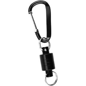 Mall Magnetic Keychain Quick Disconnect with Carabiner To Securely Attach Keys Or ID Badges To Purse & Belt - Easy Access to Keys, Badges & Other Accessories, Black