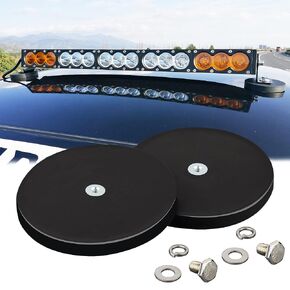 ULIBERMAGNET 2Pack Rubber Coated Magnet, Anti-Scratch Powerful Neodymium Round Magnet Base with M6 Female Thread Stud, Strong Magnetic Magnet for Led Working, Signal Lights & Tools