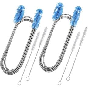 Flexible Drain Brush, 73 Inch Long Double Ended Hose Pipe Cleaners and 4 Pack 8 Inch Straw Cleaner Brush, Pipe Cleaner Brush for Cleaning, 2 Pack 73 Inch Long Tube Cleaning Brush