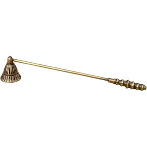 Handmade Solid Brass Candle Snuffer Farmhouse Modern Candle Extinguisher with Long Handle, Antique Brass Candle Snuffer Gift for Candle Lovers Classic Look Gold Wick Candlesnuffers