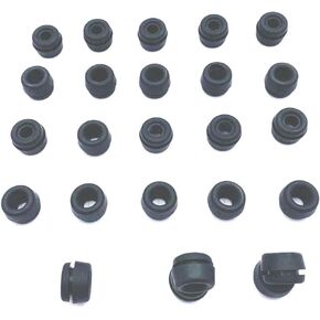 HORTIPOTS Hydro Rubber Grommets 3/8 Inch ID Inside Diameter, Round Falt Plastic Rubber Grommet Insert for Water Hose Tube Plumbing in DIY Hydroponic Equipment (Pack of 25)