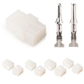 JRready ST6411 Standard .062"12-Circuits Pin and Socket Connectors, 3.68mm Pitch Pin and Socket Connector 18-24 AWG, Compatible with Molex Standard .062" 12 Pin Male& Female Connector(4 Matched Sets)