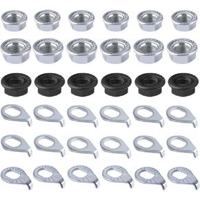 36pcs Bike Wheel Axle Nut and Bicycle Hub Safety Washer, M8/M9.5/M10 Carbon Steel Bicycle Hub Flanged Axle Nuts Bicycle Parts Accessories for Front and Rear Mountain Bike Wheel Axle