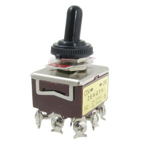 uxcell® On/On 2 Position 3PDT Toggle Switch with Waterproof Cap, AC, 250V, 15 Amp, 380V, 10 Amp