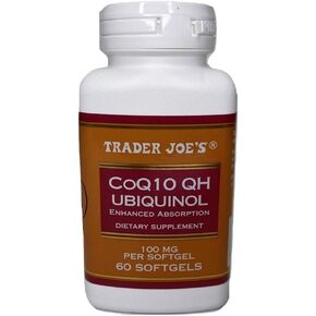 Trader Joe's CoQ10 QH UBIQUINOL Enhanced Absorbtion 100mg 60 Softgels
