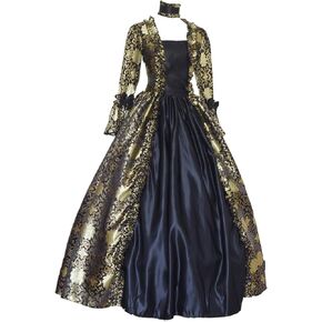 CountryWomen 18th Century Women's Rococo Ball Gown Printing Costumes Long Gothic Victorian Dress Masquerade Theme Dresses