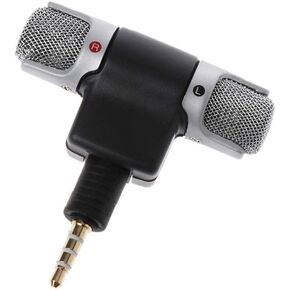 1PCS Mini 3.5mm Jack Microphone Stereo Condenser Microphone for Mobile Phone Voice Recording Internet Chatting