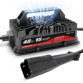 15 Amp 48 Volt Golf Cart Battery Charger for Yamaha G29 Carts with 3-pin Plug