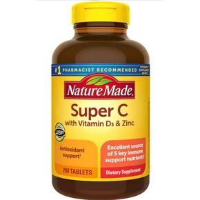 Nature Made Super C with Vitamin D3 and Zinc, 200 Tablets contain no artificial flavors-nalkotSuplimentsGuide