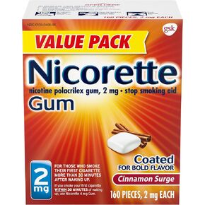 Nicorette 2 mg Nicotine Gum to Help Stop Smoking - Cinnamon Surge Flavored Stop Smoking Aid, 160 Count in Kuwait