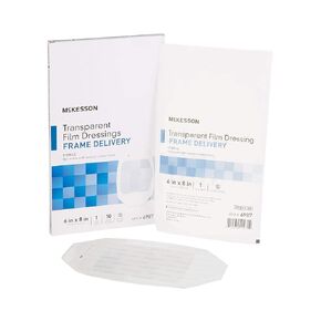 McKesson Transparent Film Dressing, Sterile, Frame Delivery, 6 in x 8 in, 10 Count, 1 Pack