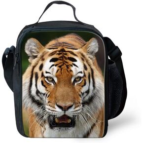 3D Tiger Lunch Bag Kids Small School Shoulder Cooler Bags Stylish for Children