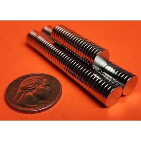 Super Strong 100 Neodymium Magnets 3/8 in X 1/16 (10mm x 2mm) Most Powerful Rare Earth Magnets