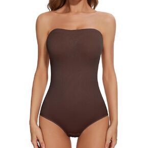 Ysabeloom Women's Strapless Bodysuit Tummy Control Shapewear Seamless Sculpting Thong Body Shaper