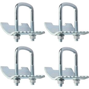 4 Pack U-Bolt Beam Clamp, Fits for 13/16" and 1-5/8" Strut Channel, Carbon Steel Electro-Galvanized, Thickness 5mm, Max Load 1100lb